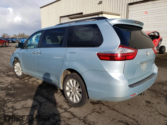 2016 Toyota Sienna Ltd with VIN 5TDDK3DC9GS130111, listed as a Copart auction lot 47661535 with 0 mi miles and Salvage Title. Bid and sale history available at carsss.com. Image 2.