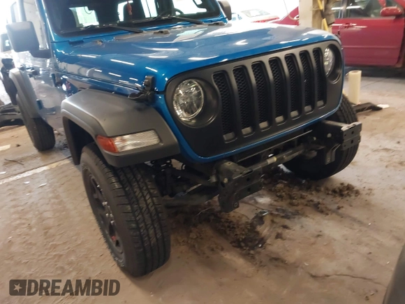 2021 Jeep Wrangler Unlimited Sport S with VIN 1C4HJXDG9MW797013, listed as a IAAI auction lot 41966754 with 53,583 mi miles. Bid and sale history available at carsss.com. Image 22.