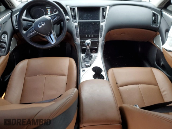 2024 Infiniti Q50 Luxe with VIN JN1EV7BP5RM601570, listed as a Copart auction lot 47571985 with 7,019 mi miles and Salvage title. Bid and sale history available at DreamBid. Image 8.