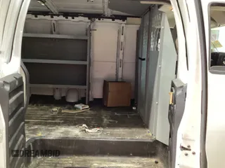 2017 Chevrolet Express Cargo Van with VIN 1GCWGBFF8H1351693, listed as a IAAI auction lot 42143108 with 99,247 mi miles. Bid and sale history available at carsss.com. Image 1.