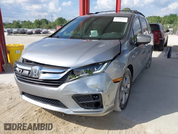 2020 Honda Odyssey EX-L with VIN 5FNRL6H72LB055672, listed as a IAAI auction lot 41586663 with 47,037 mi miles and . Bid and sale history available at carsss.com. Image 2.