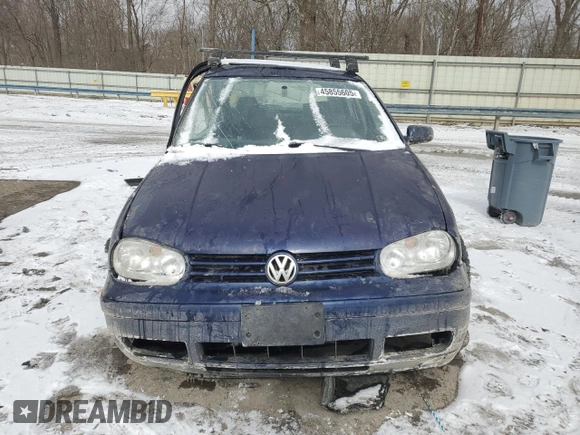 2000 Volkswagen Golf z VIN WVWGC21J1YW247691, wystawiony jako Copart lot #45855605 z przebiegiem Nie podano mil oraz Szkoda całkowita • Salvage title. Historia ofert i sprzedaży dostępna na DreamBid. Obrazek 5.