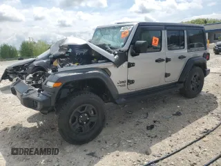 2018 Jeep Wrangler Unlimited Sport z VIN 1C4HJXDG6JW258540, wystawiony jako Copart lot #56636335 z przebiegiem Nie podano mil oraz Czysty tytuł • Clean title. Historia ofert i sprzedaży dostępna na DreamBid. Obrazek 1.