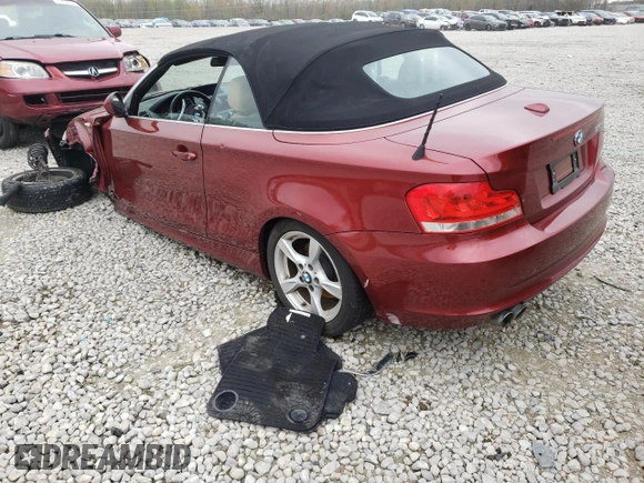 2013 BMW 1 Series 128i z VIN WBAUN1C58DVH78166, wystawiony jako Copart lot #59438743 z przebiegiem Nie podano mil oraz Szkoda całkowita • Salvage title. Historia ofert i sprzedaży dostępna na DreamBid. Obrazek 3.