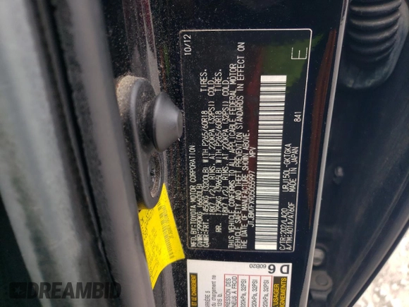 2013 Lexus GX 460 with VIN JTJBM7FX9D5055997, listed as a Copart auction lot 53952215 with 226,410 mi miles and Salvage title. Bid and sale history available at DreamBid. Image 13.