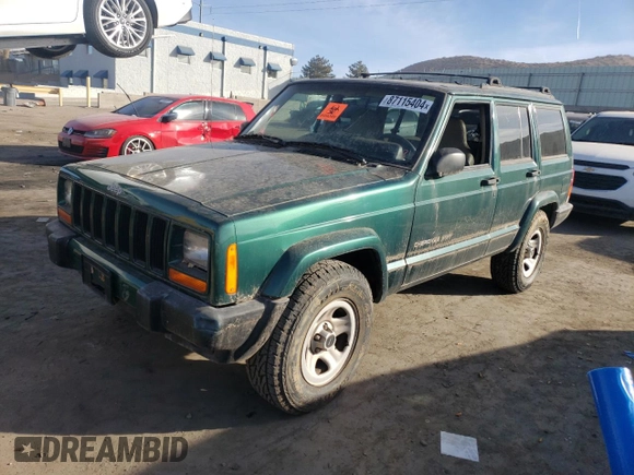 2001 Jeep Cherokee Sport with VIN 1J4FT48S61L522723, listed as a Copart auction lot 87115404 with 0 mi miles and Clean Title. Bid and sale history available at carsss.com. Image 1.