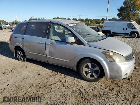 2008 Nissan Quest with VIN 5N1BV28U08N104821, listed as a Copart auction lot 76775434 with 0 mi miles and Non Repairable. Bid and sale history available at carsss.com. Image 4.