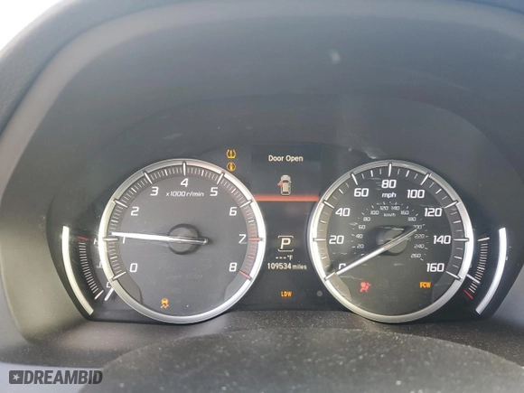 2015 Acura MDX Tech Pkg with VIN 5FRYD3H40FB005188, listed as a Copart auction lot 46135825 with 109,534 mi miles and Salvage Title. Bid and sale history available at carsss.com. Image 9.