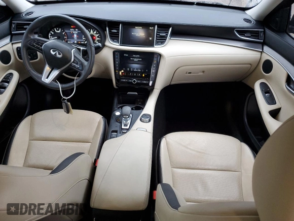 2022 Infiniti QX50 LUXE with VIN 3PCAJ5BA8NF120495, listed as a Copart auction lot 82474024 with 34,417 mi miles and Salvage Title. Bid and sale history available at carsss.com. Image 8.