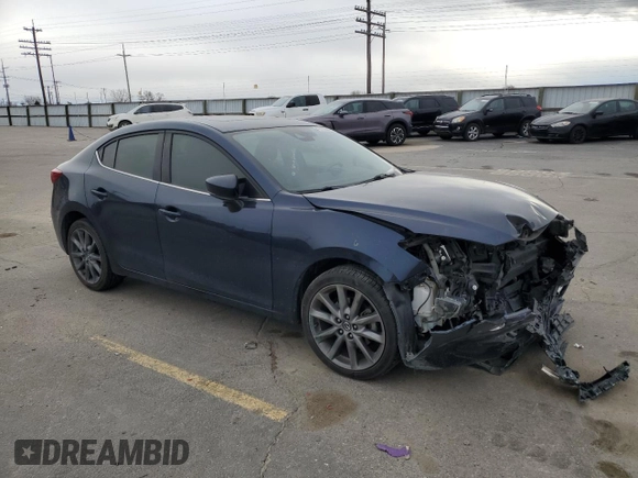 2018 Mazda 3 Touring with VIN 3MZBN1V32JM267882, listed as a Copart auction lot 48735085 with 53,742 mi miles and Salvage Title. Bid and sale history available at carsss.com. Image 4.