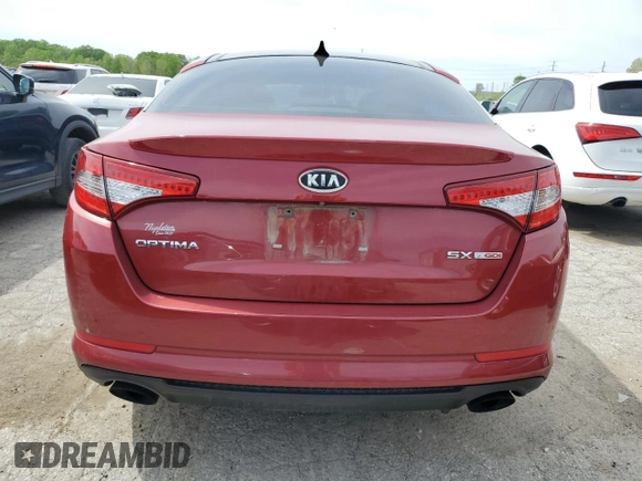 2012 Kia Optima SX with VIN 5XXGR4A64CG070859, listed as a Copart auction lot 51647324 with 170,772 mi miles and Salvage Title. Bid and sale history available at carsss.com. Image 6.