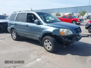 2005 Honda Pilot EX-L z VIN 2HKYF18515H573121, wystawiony jako IAAI lot #42272190 z przebiegiem 150 234 mil mil oraz . Historia ofert i sprzedaży dostępna na DreamBid. Obrazek 1.