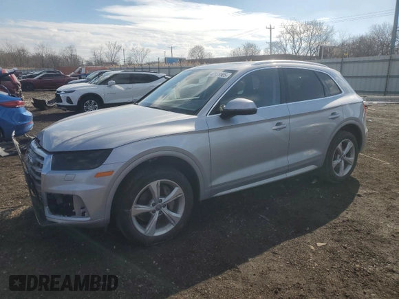 2020 Audi Q5 Premium Plus with VIN WA1BNAFY4L2035575, listed as a Copart auction lot 47128905 with 104,920 mi miles and Salvage Title. Bid and sale history available at carsss.com. Image 1.