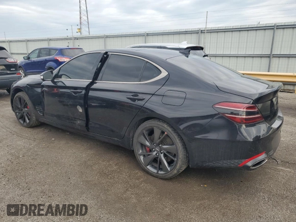 2022 Genesis G70 3.3T z VIN KMTG54TE5NU102507, wystawiony jako Copart lot #43708805 z przebiegiem 25 474 mil mil oraz Szkoda całkowita • Salvage title. Historia ofert i sprzedaży dostępna na DreamBid. Obrazek 2.