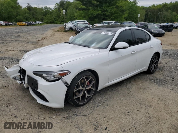 2019 Alfa Romeo Giulia Sport with VIN ZARFANAN6K7607194, listed as a Copart auction lot 57393415 with Not provided miles and Salvage title. Bid and sale history available at DreamBid. Image 1.