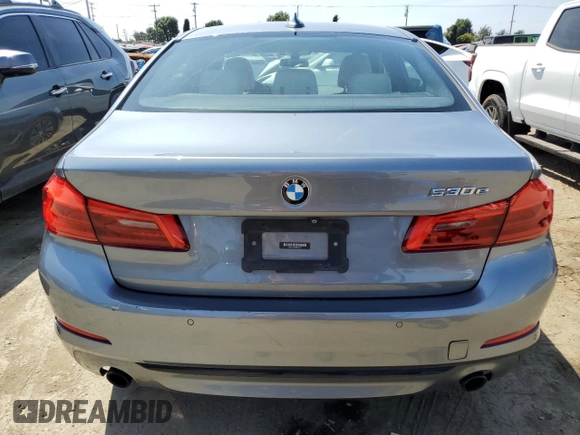 2019 BMW 5 Series 530e iPerformance with VIN WBAJA9C50KB399218, listed as a Copart auction lot 54268395 with 76,187 mi miles and Salvage Title. Bid and sale history available at carsss.com. Image 6.