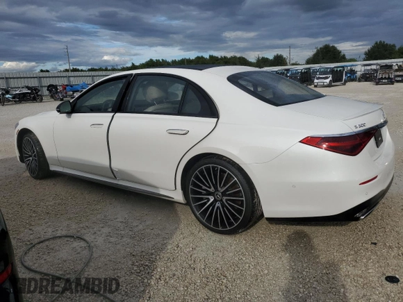 2023 Mercedes-Benz S-Class S 500 with VIN W1K6G6DB0PA175105, listed as a Copart auction lot 74262634 with 5,599 mi miles and Salvage Title. Bid and sale history available at carsss.com. Image 2.