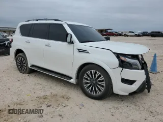 2023 Nissan Armada SL with VIN JN8AY2BB9P9837556, listed as a Copart auction lot 46731335 with 24,505 mi miles and Salvage Title. Bid and sale history available at carsss.com. Image 4.