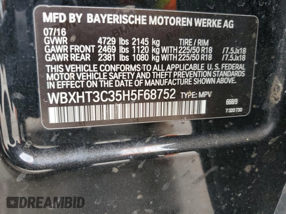 2017 BMW X1 xDrive28i with VIN WBXHT3C35H5F68752, listed as a Copart auction lot 49414675 with 114,308 mi miles and Clean Title. Bid and sale history available at carsss.com. Image 14.