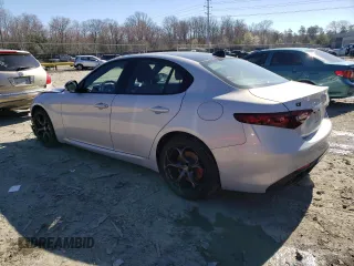 2020 Alfa Romeo Giulia Ti with VIN ZARFANBN2L7632738, listed as a Copart auction lot 43879113 with 27,117 mi miles. Bid and sale history available at carsss.com. Image 2.