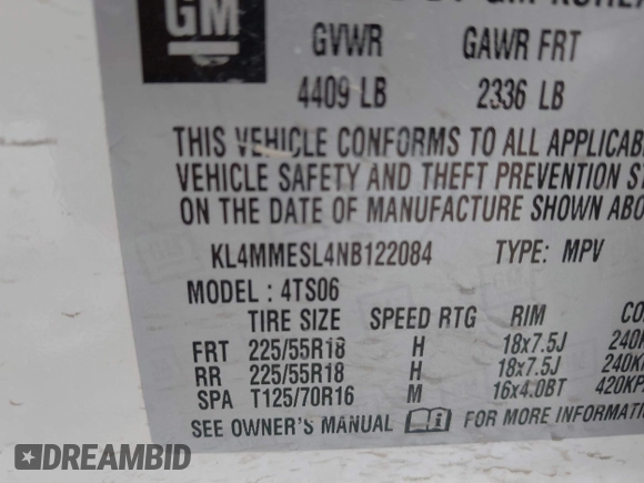 2022 Buick Encore GX Select with VIN KL4MMESL4NB122084, listed as a IAAI auction lot 42113636 with 29,629 mi miles and . Bid and sale history available at DreamBid. Image 9.