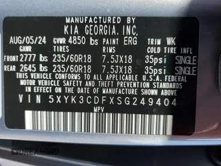 2025 Kia Sportage EX with VIN 5XYK3CDFXSG249404, listed as a Copart auction lot 78499044 with 1,504 mi miles and Salvage Title. Bid and sale history available at carsss.com. Image 16.