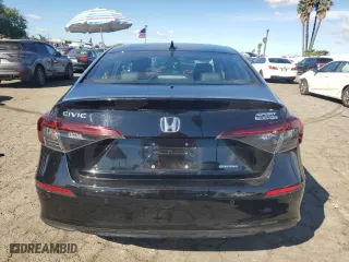2025 Honda Civic Sedan Hybrid Sport with VIN 2HGFE4F86SH301081, listed as a Copart auction lot 47089745 with 25,836 mi miles and Salvage Title. Bid and sale history available at carsss.com. Image 6.