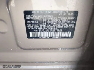 2015 Subaru Forester 2.5i with VIN JF2SJABC1FH577568, listed as a IAAI auction lot 41889849 with 58,479 mi miles. Bid and sale history available at carsss.com. Image 9.
