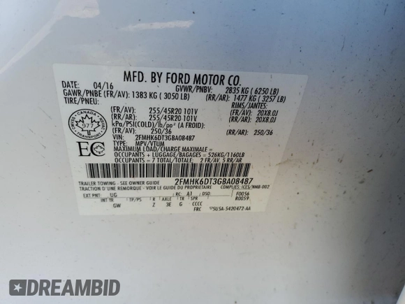 2016 Ford Flex Limited w/EcoBoost with VIN 2FMHK6DT3GBA08487, listed as a Copart auction lot 50334745 with 149,821 mi miles and Non Repairable. Bid and sale history available at carsss.com. Image 15.
