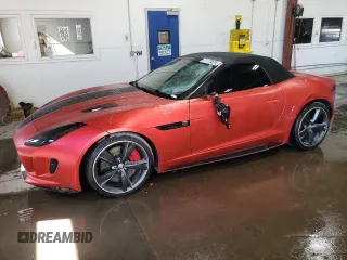 2016 Jaguar F-Type R with VIN SAJWJ6HL4GMK23302, listed as a Copart auction lot 71173524 with 108,577 mi miles and Salvage Title. Bid and sale history available at DreamBid. Image 1.