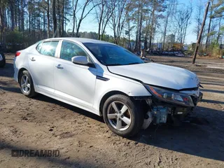 2015 Kia Optima LX with VIN 5XXGM4A79FG367783, listed as a IAAI auction lot 41357754 with 130,197 mi miles and . Bid and sale history available at DreamBid. Image 1.