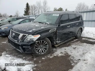 2018 Nissan Armada Platinum with VIN JN8AY2NE2J9733052, listed as a Copart auction lot 45519295 with 102,452 mi miles and Salvage title. Bid and sale history available at DreamBid. Image 1.