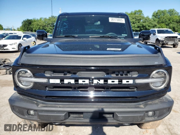 2023 Ford Bronco с VIN 1FMEE5DP8PLB53774, выставлен на аукционе Copart как лот 58173005 с пробегом 42 582 миль миль и Списание • Salvage title. История ставок и продаж доступна на DreamBid. Изображение 5.