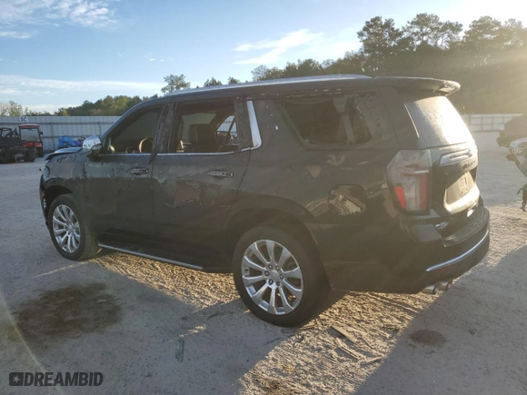 2021 Chevrolet Tahoe Premier with VIN 1GNSCSKDXMR108081, listed as a Copart auction lot 74108144 with 0 mi miles and Salvage Title. Bid and sale history available at carsss.com. Image 2.