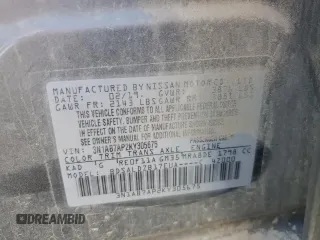 2019 Nissan Sentra SV z VIN 3N1AB7AP2KY305675, wystawiony jako Copart lot #55119015 z przebiegiem 44 217 mil mil oraz Szkoda całkowita • Salvage title. Historia ofert i sprzedaży dostępna na DreamBid. Obrazek 13.