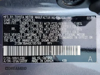 2013 Lexus RX 350 with VIN 2T2BK1BA4DC195168, listed as a Copart auction lot 45896275 with 85,790 mi miles and Salvage Title. Bid and sale history available at DreamBid. Image 14.