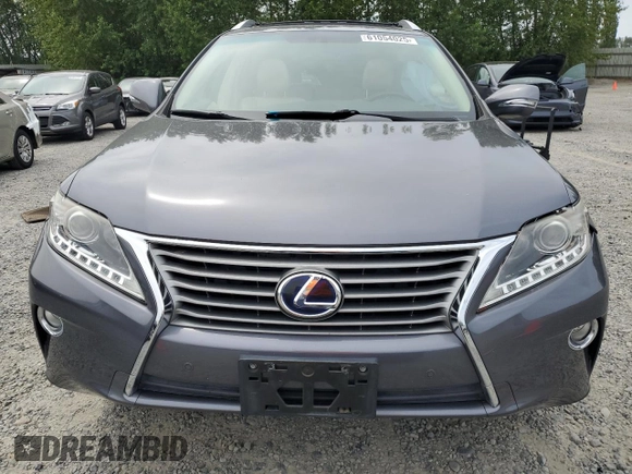 2013 Lexus RX 450h with VIN JTJBC1BA3D2437218, listed as a Copart auction lot 61054025 with 114,662 mi miles and Salvage title. Bid and sale history available at DreamBid. Image 5.