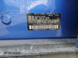 2022 Subaru WRX with VIN JF1VBAA68N9027433, listed as a Copart auction lot 47878705 with 23,543 mi miles and Salvage Title. Bid and sale history available at carsss.com. Image 13.