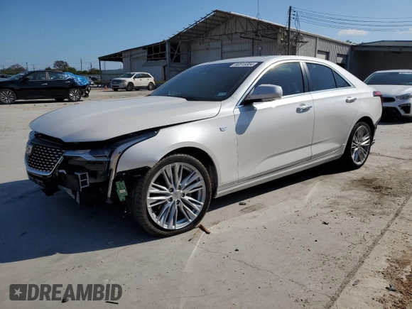 2020 Cadillac CT4 Premium Luxury with VIN 1G6DB5RL9L0154414, listed as a Copart auction lot 80515304 with 17,592 mi miles and Salvage Title. Bid and sale history available at carsss.com. Image 1.