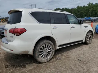 2017 Infiniti QX80 with VIN JN8AZ2NF1H9646579, listed as a Copart auction lot 58546715 with 80,244 mi miles and Salvage title. Bid and sale history available at DreamBid. Image 3.