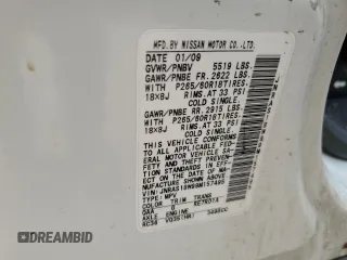 2009 Infiniti FX z VIN JNRAS18W99M157495, wystawiony jako Copart lot #57563365 z przebiegiem 219 597 mil mil oraz Szkoda całkowita • Salvage title. Historia ofert i sprzedaży dostępna na DreamBid. Obrazek 13.