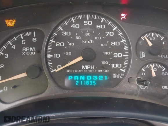 2002 Chevrolet Tahoe Z71 with VIN 1GNEK13Z22R303223, listed as a IAAI auction lot 41527148 with 211,835 mi miles. Bid and sale history available at carsss.com. Image 7.