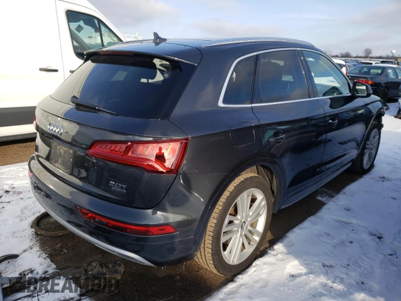 2018 Audi Q5 Premium Plus with VIN WA1BNAFY2J2010039, listed as a Copart auction lot 38056243 with 69,455 mi miles and . Bid and sale history available at DreamBid. Image 3.