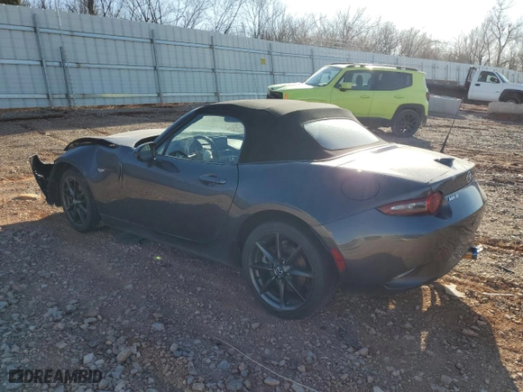 2017 Mazda MX-5 Miata Club with VIN JM1NDAC70H0123852, listed as a Copart auction lot 47812105 with 54,259 mi miles and Salvage Title. Bid and sale history available at carsss.com. Image 2.