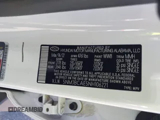 2022 Hyundai Tucson SEL с VIN 5NMJBCAE5NH106221, выставлен на аукционе IAAI как лот 41935350 с пробегом Не указан миль и . История ставок и продаж доступна на DreamBid. Изображение 9.