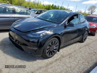 2023 Tesla Model Y Performance with VIN 7SAYGDEFXPF948763, listed as a Copart auction lot 50562134 with 948 mi miles and Salvage Title. Bid and sale history available at DreamBid. Image 1.