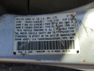 2004 Honda CR-V LX with VIN SHSRD78404U250284, listed as a Copart auction lot 48427055 with 192,795 mi miles and Salvage Title. Bid and sale history available at carsss.com. Image 16.