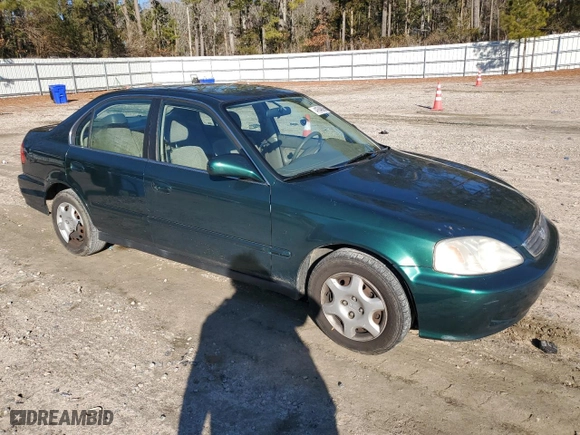 2000 Honda Civic EX with VIN 1HGEJ8645YL051310, listed as a Copart auction lot 41648885 with 107,517 mi miles and Salvage Title. Bid and sale history available at carsss.com. Image 4.