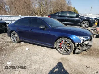 2019 Audi S4 Prestige with VIN WAUC4AF43KA002109, listed as a Copart auction lot 46342264 with 107,240 mi miles and Salvage Title. Bid and sale history available at carsss.com. Image 4.