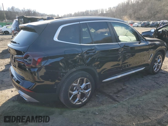 2023 BMW X3 xDrive30i with VIN 5UX53DP01P9R97895, listed as a Copart auction lot 47748745 with 18,193 mi miles and Salvage Title. Bid and sale history available at carsss.com. Image 3.